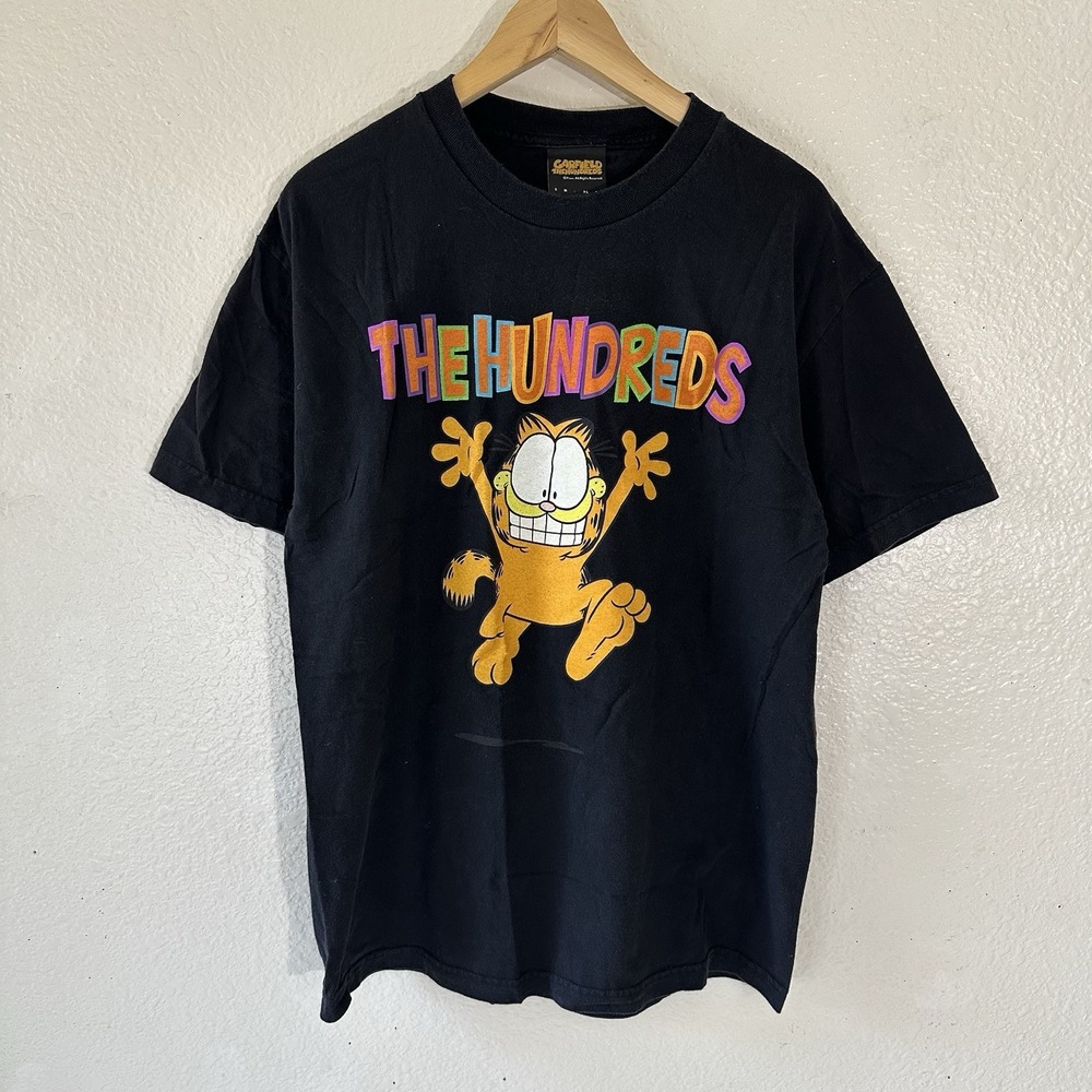 Garfield x The Hundreds Graphic T-Shirt Mens Large Black Collab Tee RN120720